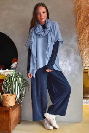 Arbi Needlecord Lantern Barrel Pant Navy